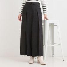 【着丈選べるS-LL】スタイルアップが叶う ベルト付きワイドパンツ