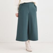 【洗濯機可】美脚見え あったか圧縮ニット ガウチョパンツ