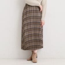 【S-LL】すっきり魅せてくれる チェックプリーツスカート