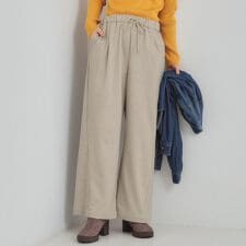 【あったかS-LL】ゆるっとリラクシーに イージーワイドパンツ