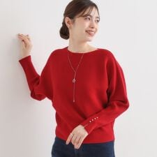 【洗濯機可】女性らしさ溢れる もちもちタッチが心地よい ドルマンニット