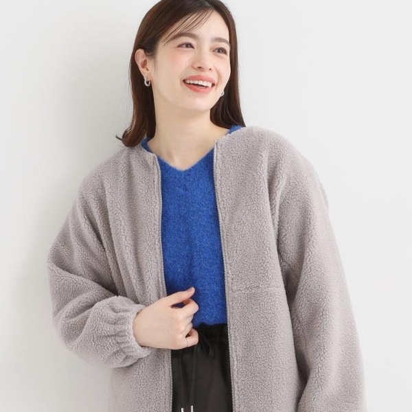 洗濯機可】即サマになる ノーカラー ボアブルゾン | シューラルー