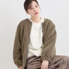 シューラルー(SHOOLARUE)の【洗濯機可S-LL】即サマになる ボアノーカラーブルゾン