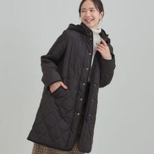 シューラルー(SHOOLARUE)の【撥水フード取り外し可】冬に嬉しいこだわり満載 ひょうたん柄キルトコート