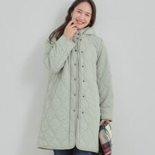 シューラルー(SHOOLARUE)の【撥水フード取り外し可】冬に嬉しいこだわり満載 ひょうたん柄キルトコート