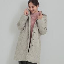 シューラルー(SHOOLARUE)の【撥水フード取り外し可】冬に嬉しいこだわり満載 ひょうたん柄キルトコート