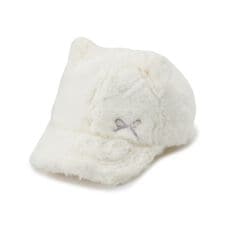 フェイクファー耳付きキャップ