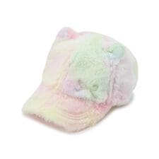 フェイクファー耳付きキャップ