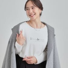 【洗濯機可S-LL】大人が着やすい小さめロゴ 刺繍ロンT