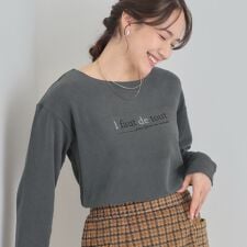 【洗濯機可S-LL】大人が着やすい小さめロゴ 刺繍ロンT