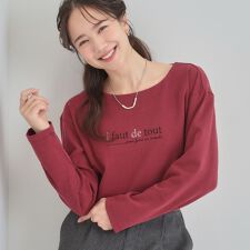 【洗濯機可S-LL】大人が着やすい小さめロゴ 刺繍ロンT