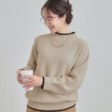 シューラルー(SHOOLARUE)の【洗える毛玉レス】ダイヤ柄ゆるニット