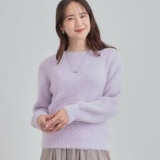 【S-LL】きらっと華やか ふんわりラメフェザーニット