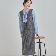 シューラルー(SHOOLARUE)のツイード風Vネックジャンスカ