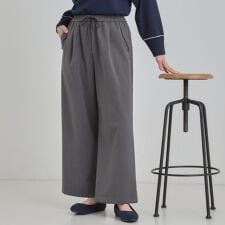 【洗濯機可S-LL】風を通しにくい フラップイージーワイドパンツ