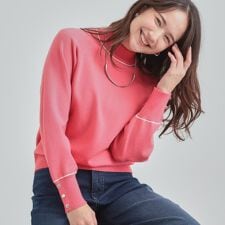 【洗濯機可吸湿発熱】チクチクしにくいもちもちハイネックニット