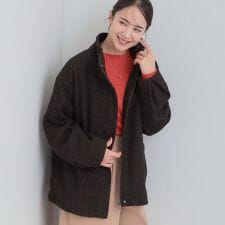 【S-LL】美シルエットの タンドツイードブルゾン