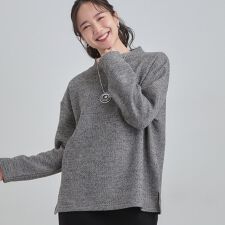 【あったか洗濯機可S-LL】インせず着られる モックネック ニットソートップス