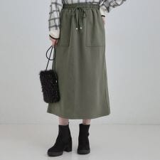 【あったかS-LL】ベイカー風スカート