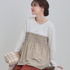 【S-LL】1枚でコーデが決まる ビスチェ風ドッキングトップス