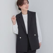 【セットアップ可S-LL洗濯機可】サッと羽織ってこなれ見え ダブルブレストジレ