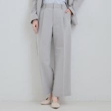 【洗濯機可セットアップ可】サラっと軽やか ワイドストレートパンツ