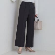【洗濯機可セットアップ可】サラっと軽やか ワイドストレートパンツ