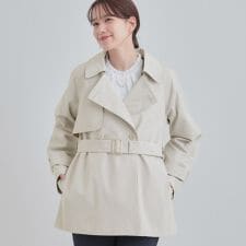 【S-LL撥水】通勤やお出かけにも活躍 ミドルトレンチコート