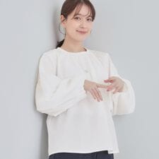 【洗濯機可S-LL】ジレスタイルに ぽわん袖ブラウス