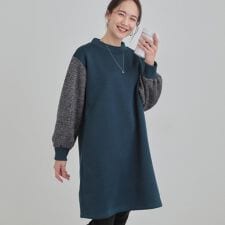 【あったか】裏起毛袖チュニック