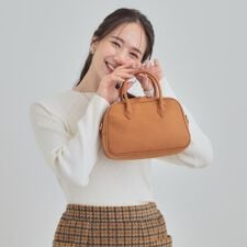 スエード調ボストンバッグ