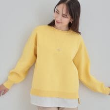 【洗濯機可S-LL】さらに軽くなった スポンディッシュ裾フェイクトップス