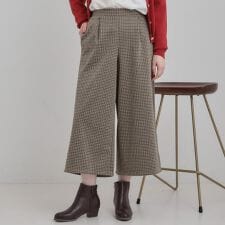 【洗濯機可S-LLあったか】体型カバーにも 裏起毛ガウチョパンツ