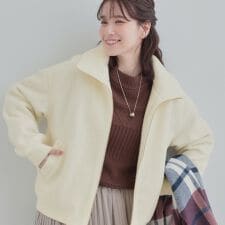 【S-LL】お顔周りがすっきり見える スライバージャケット