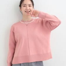 【洗濯機可S-LL】軽やかな スポンディッシュ パイピングニット