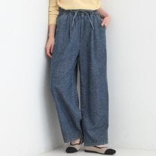 【ライトオンスデニム着丈選べる】らくらくデニムイージーワイドパンツ