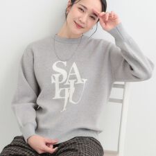 【S-LL洗濯機可】もちもちタッチが心地よい スウェットライクロゴニット