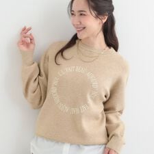 【洗濯機可S-LL】もちもちタッチで柔らかい肌触り スウェットライクロゴニット