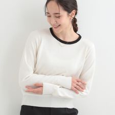 【洗濯機可S-LLアンサンブル可】シンプルきれい見え クルーネックニット