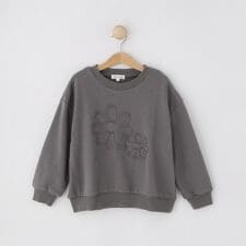 【100-150cm】フラワー刺繍スウェット