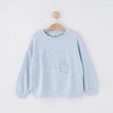 【100-150cm】フラワー刺繍スウェット