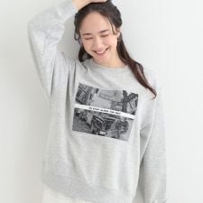 【S-LL】カジュアルすぎない大人のフォト刺繍裏毛スウェット