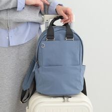 【撥水9ポケット】コロンとしたフォルムが愛らしい キャリーオン ラウンドリュック