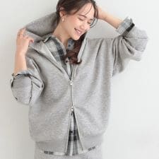 【セットアップ可S-LLなめらかタッチ】大人カジュアルスタイルに ZIPパーカ
