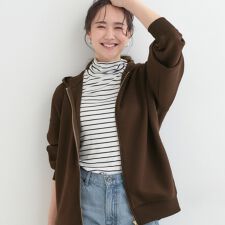 【セットアップ可S-LLなめらかタッチ】大人カジュアルスタイルに ZIPパーカ