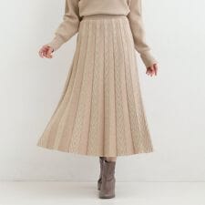 【洗濯機可セットアップ可／S-LL】新色追加 女性らしさ際立つ もちもちニットスカート