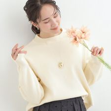 【洗濯機可セットアップ可S-LL】インせず着られる もちもち裾ラウンドニット