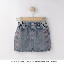 【サンリオキャラクターズ】ハローキティ刺繍デニムスカート