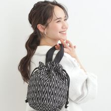 【インド製】ジャカード巾着バッグ