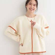 【前後2WAY】配色パイピングニット